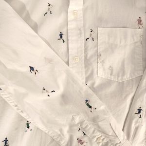 Gap Button-Down Shirt w/ sports pattern--soccer,baseball,football,tennis, bball